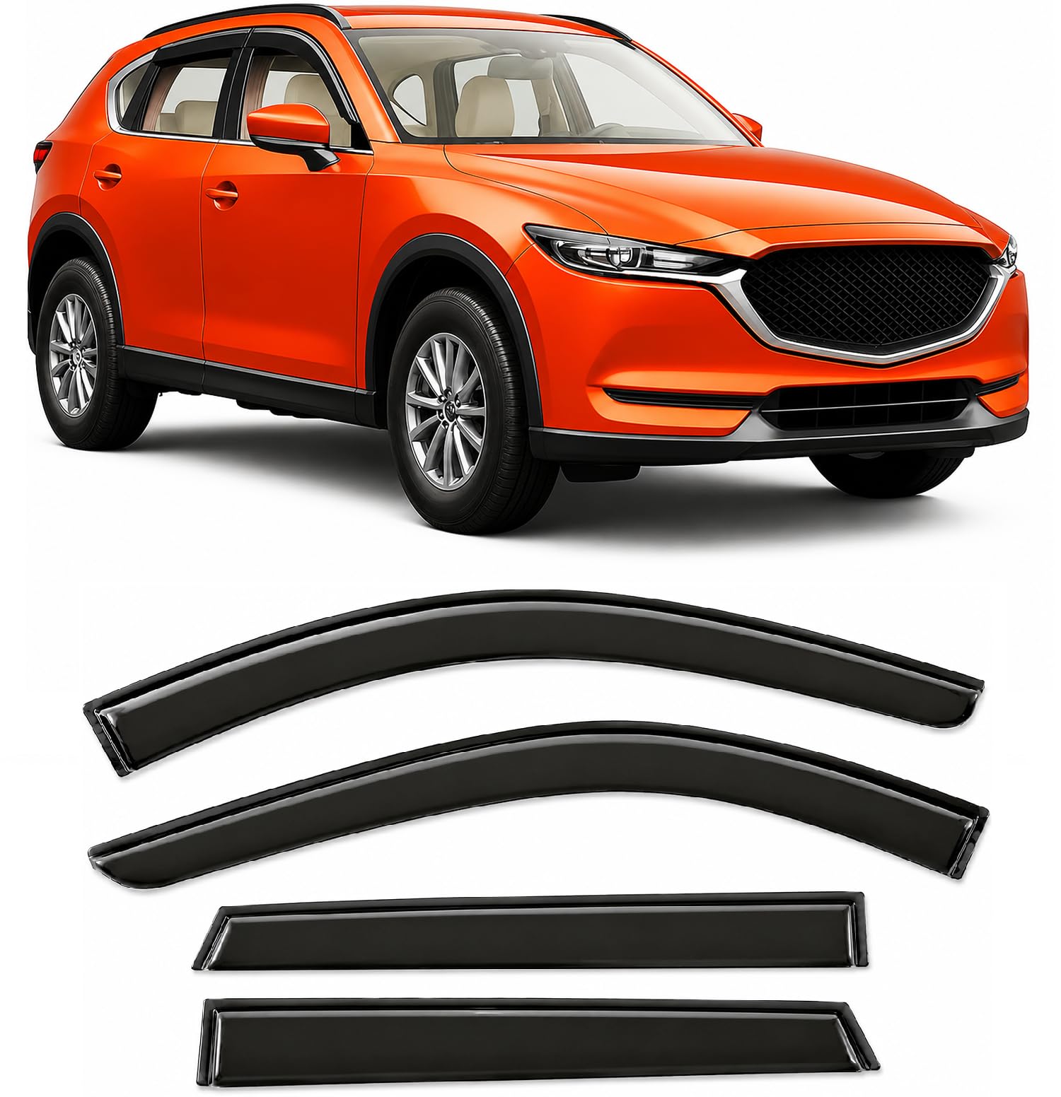 オーバーロード　CXチャレンジ　PR+ Amazon.com: 2017-2025 Tape-On Rain Guards for Mazda CX-5 Side